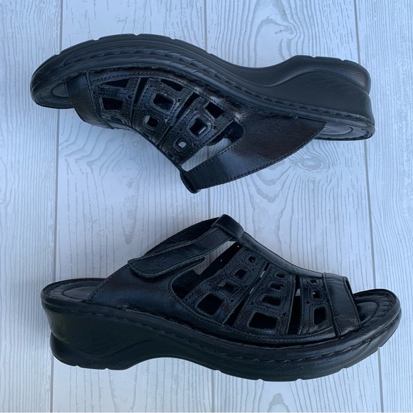 Josef Seibel Slides Open Toe Wedge Sandals - Picture 5 of 15